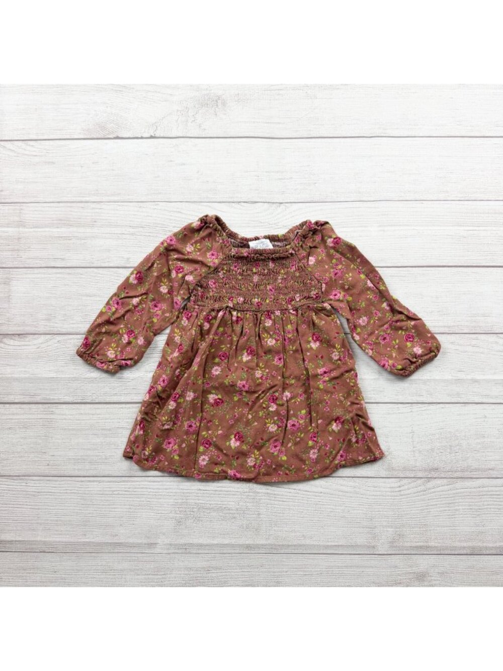 The Children’s Place Floral Smocked Baby Toddler Girl Dress 18-24 Months